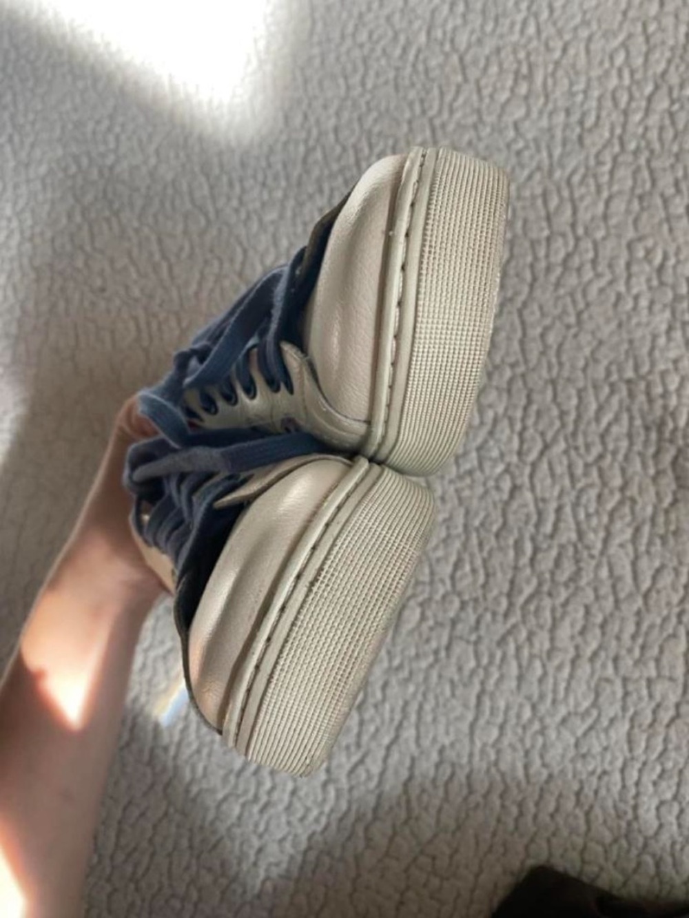 Brighton Cream Sneakers with Blue Interior and Butterfly Accents - Picture 7 of 8